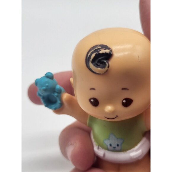 Fisher-Price Little-People Replacement Baby, Green Star Shirt, Blue Rattle GLT76 - Picture 6 of 9